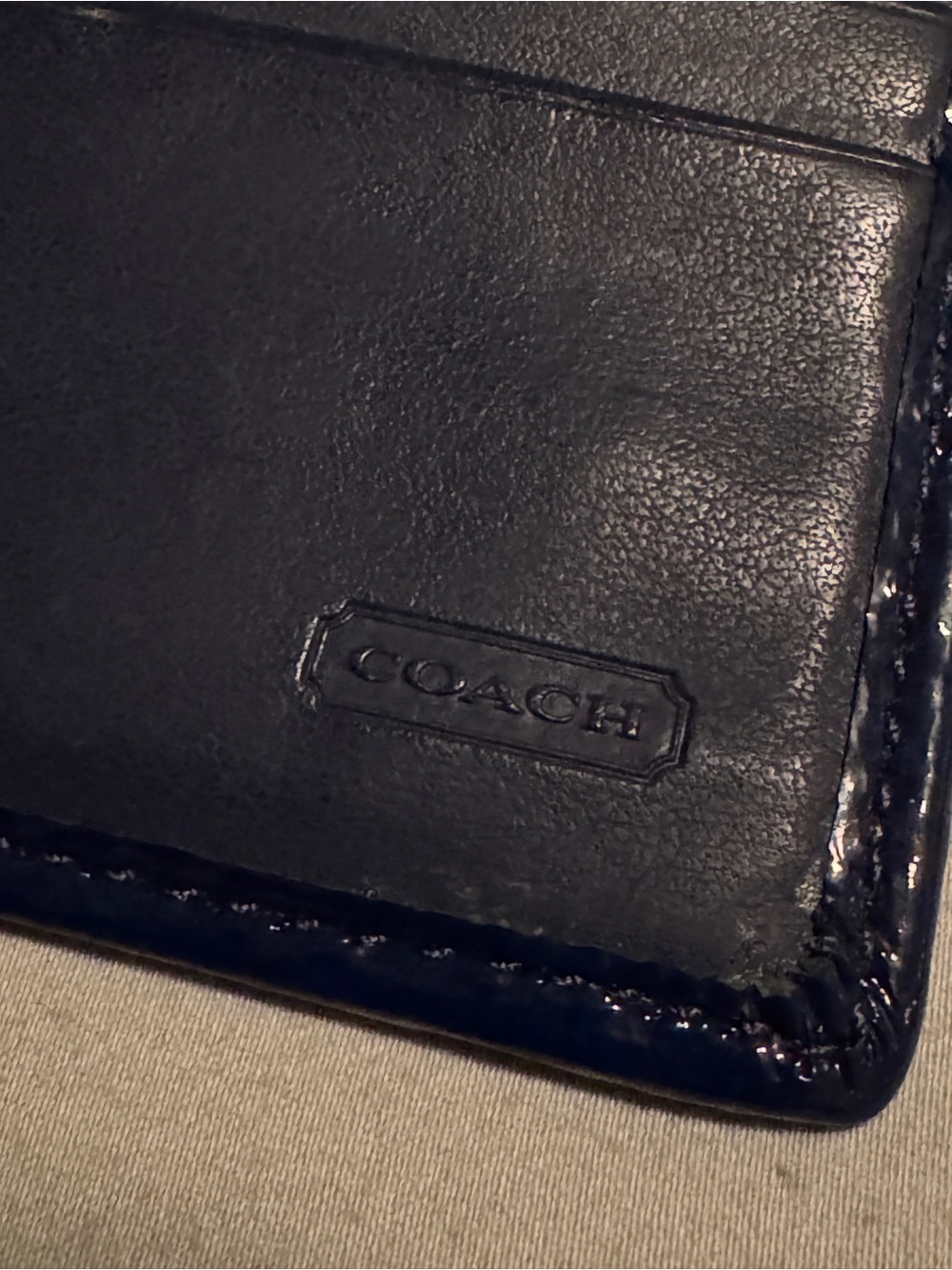 A Coach Plaid Trifold Wallet with Decorative Silver Signature Medallion - Picture 3 of 11